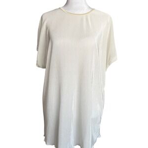 NWT Bon Worth Petite Winter White Pleated Tunic Top Women's Size M